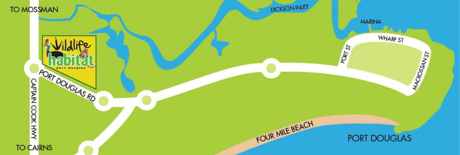 Wildlife Habitat location map in Port Douglas